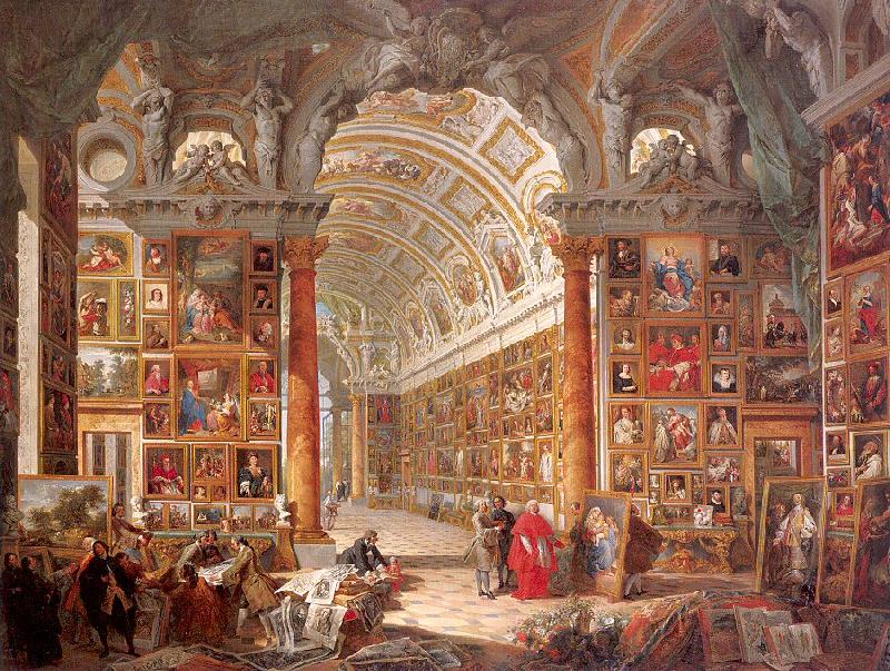 Panini, Giovanni Paolo Interior of a Picture Gallery with the Collection of Cardinal Gonzaga oil painting image